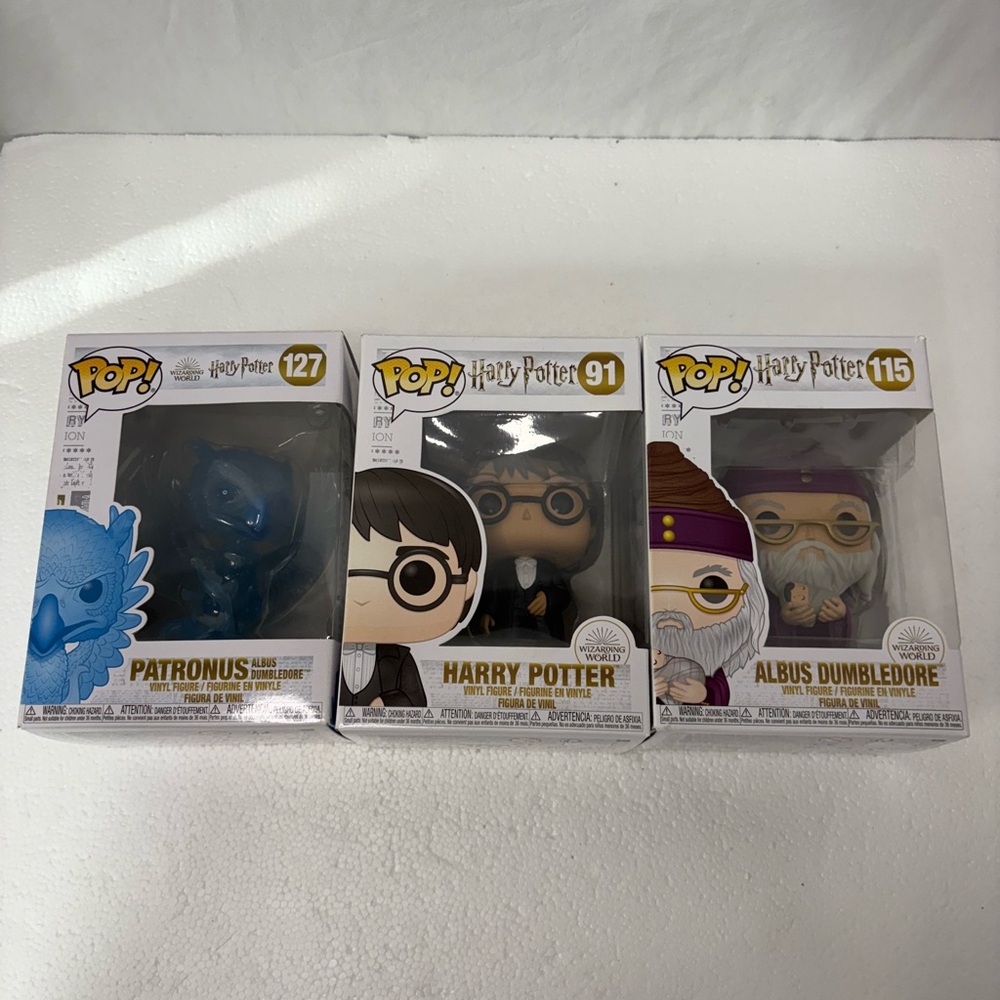 Lot of 3 Funko pop! Harry Potter, Dumbledore, patronus 127 115 91